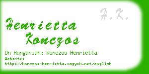 henrietta konczos business card